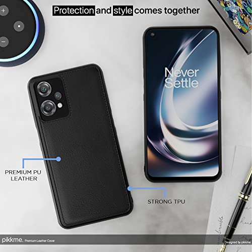 Image of Pikkme Oneplus Nord Ce 2 Lite 5G Back Cover | Flexible Pu Leather | Full Camera Protection | Raised Edges | Super Soft-Touch | Bumper Case for Oneplus Nord Ce 2 Lite 5G (Black)