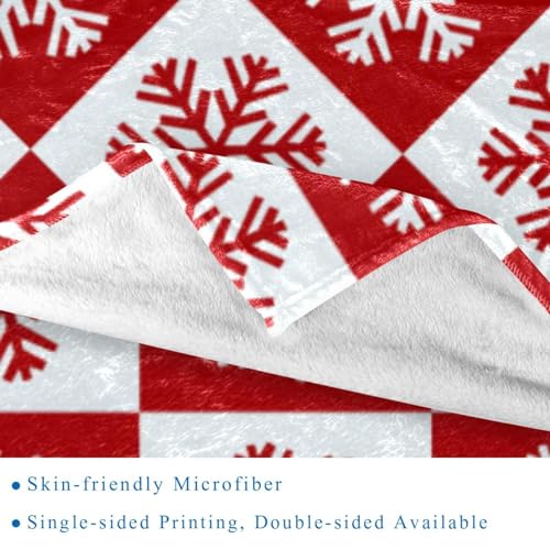 Couverture flocon de neige rouge en microfibre douce haute densité - 3