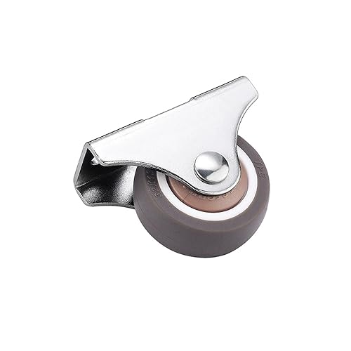 Miniatura 9 de 8 ruedas giratorias fijas de 1 pulgada + tornillos, ruedas de perfil bajo de goma TPE superior de metal, ruedas pequeñas con rodamientos de bolas