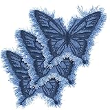 Ziuohaa 3Pcs Denim Butterfly Iron Patches for Clothing