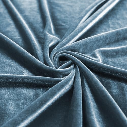Greaton VF-SLATEBLUE-1Y 58-Inch Wide Premium Velvet Material Fabric For Drapery, Upholstery thumb #2