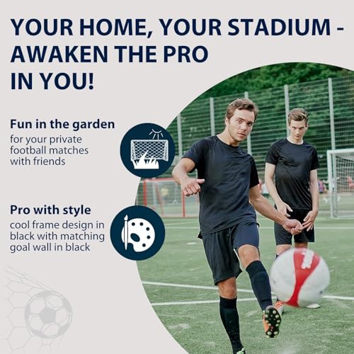 HUDORA Soccer Goal Trainer with Target Wall - Sturdy Outdoor Soccer Goal for Kids & Adults - Goal wall with two reinforced shot holes - Weatherproof football Goal for Training & Leisure - Image 5