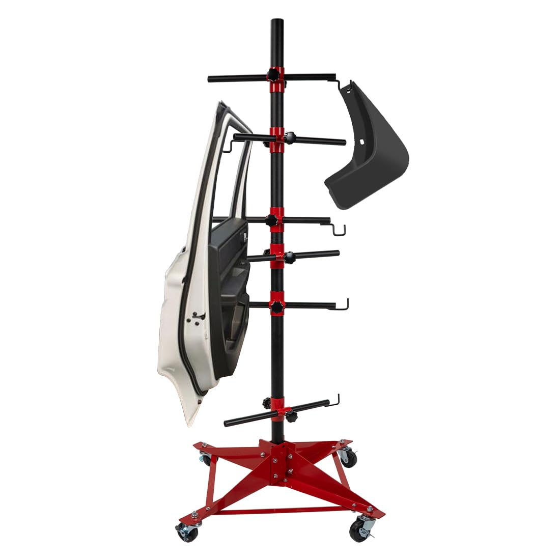 Support De Peinture Rotatif WilTec - 360° - 230x61x134 Cm - Acier - 160 Kg Capacity - Pour Pièces De Carrosserie - Mobile Et Réglable