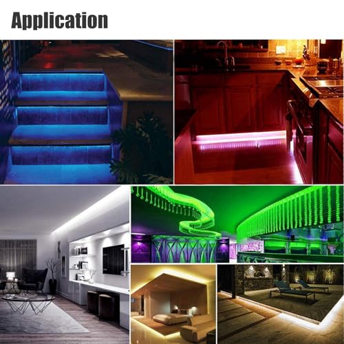 GQL 10m LED Strips Lights White, 220V- 240V Ribbon SMD 5050 60leds/m Rope Lighting, IP65 Waterproof, No Self Adhesive, DIY Home Kitchen Bar Decking Holiday Christmas Indoor Decoration - Image 7