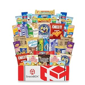Snack Box College Student Snack Assortment Variety Care Package (40 Count) Employee Appreciation, Office, Breakroom, Final Exams, Graduation, Fathers Day, Birthday, Quick Meals, Dorm Food Study Snacks