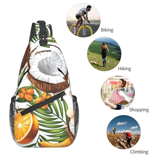 Mochila bandolera liviana con patrón de coco hawaiano miniatura 6