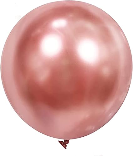 Paquete de 10 globos cromados metálicos de color oro rosa de 18 pulgadas, globos de látex gruesos de helio de KIRIKOU para cumpleaños, boda, baby