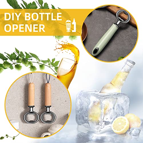 Ohiyoo Metal Bottle Opener Kits 8 Pack Blank Stainless Steel Bottle Opener Insert Diy Bottle Opener Hardware Bottle Opener Inserts For Wood Turning Kits Flat Bottle Opener Inserts Kit (Black) #TOP2