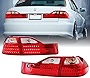 USR DEPO 98-00 Accord Tail Lights - JDM Style Red / Clear Lens LED Rear Tail Lamps Set Compatible with 1998-2000 Honda Accord 4 Doors Sedan
