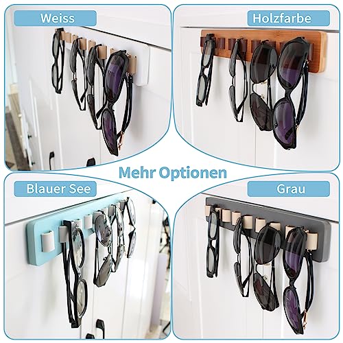 FINDAMAZE Brillenaufbewahrung mehrere Brillen Holz, Sonnenbrillen Organizer Wandmontage, Brillenständer/Brillenhalter zum Aufhängen der Brille, Als Haus Dekor Brillen-Display, Holz