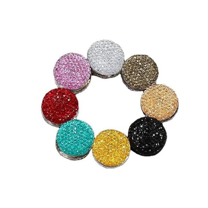 Rhinestone Alloy Magnetic Brooch Buttons, Round Pin Pins, 4 Pieces, Multicolour-image-41