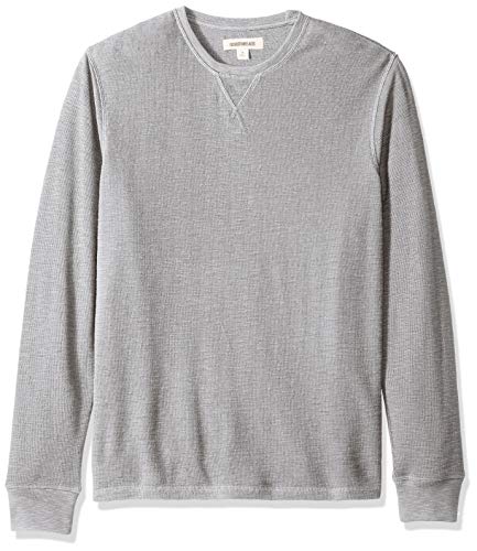 Amazon Brand - Goodthreads Men's Long-Sleeve Slub Thermal Crewneck, Heather Grey, Large