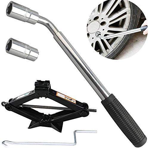 Tyre Repair Tools Kit Wrench and Scissor Jack 2 Ton with Speed Handle