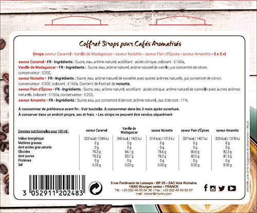 Monin Coffee Syrup Set 5x5cl