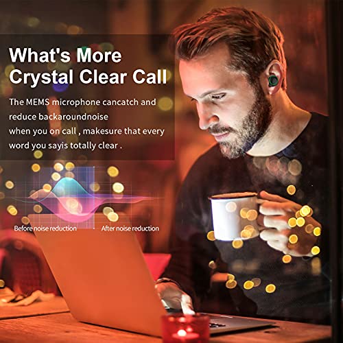 Image of EDYELL V5 True Wireless Earbud, Bluetooth 5.3 TWS 3D Stereo with Earhook, 48H Playtime, Touch Control, Earbuds with Dual-LED Display, IPX7 Waterproof Earphones (FM-HGD-C5S01)