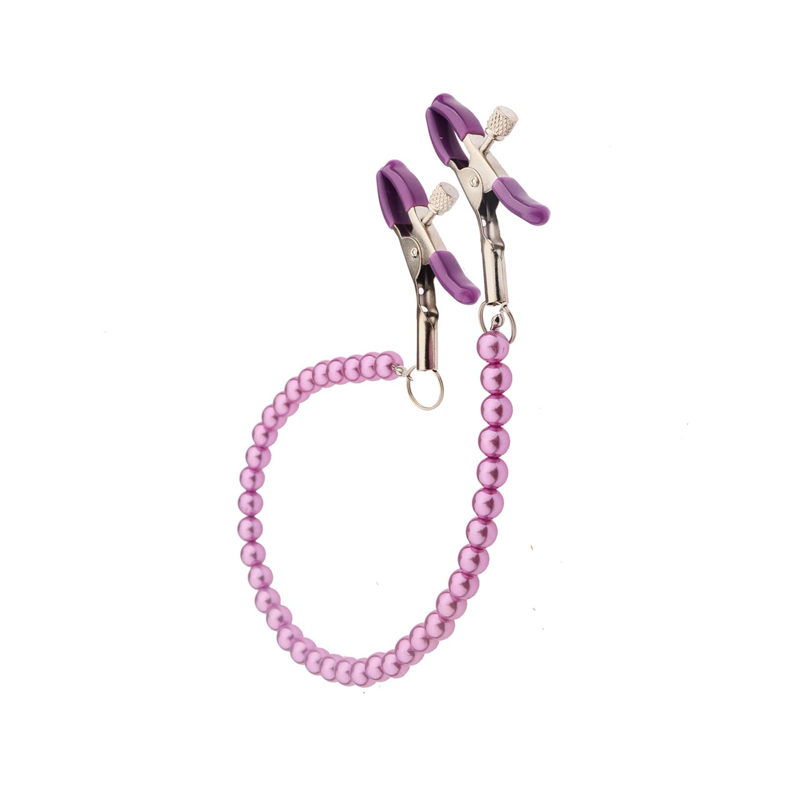 Nipple Clamps Beaded Necklace for Women Adjustable Nipple Clips Non-Piercing Body Jewelry: Purple
