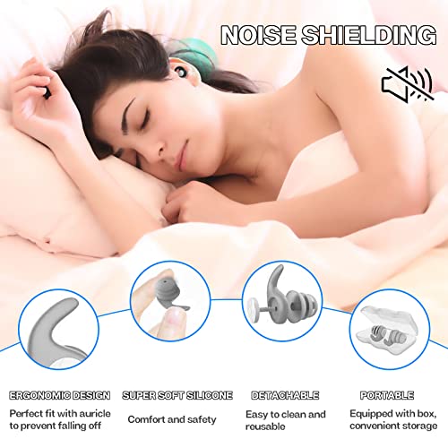 Ear Plugs For Swimming, Swimmer Earplugs For Adults 2 Pack, Waterproof Reusable Silicone Swim Earplugs For Swimmers Pool Surfing Kayaking Canoeing Showering Bathing (Adults & Teens 12+) #TOP4