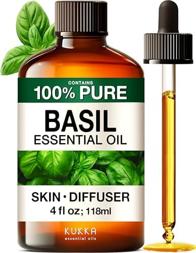 KUKKA Basil Essential Oils - 4 Fl Oz - for Hair, Skin, Diffuser, ...