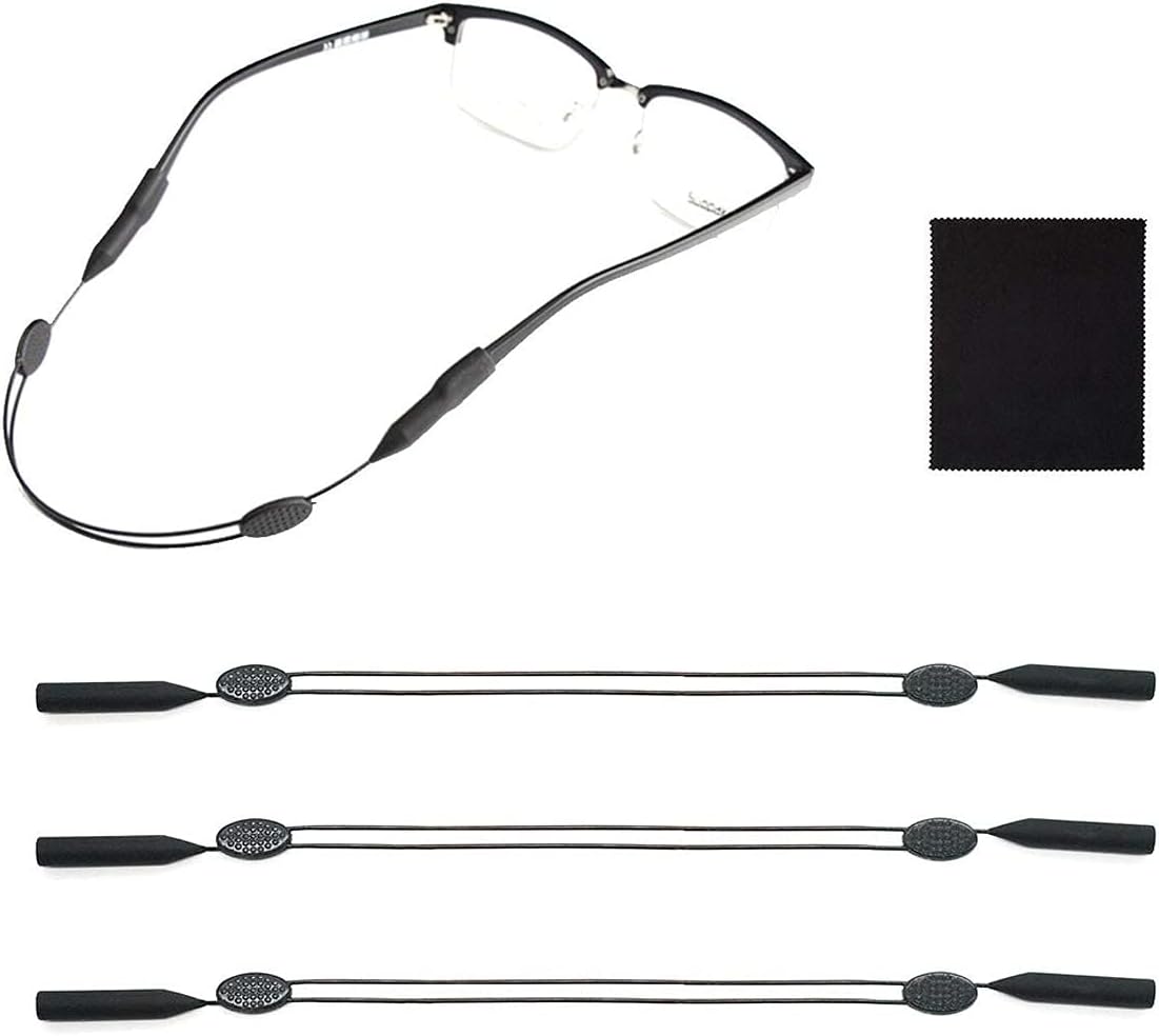 Rеvіеw 3 Pack Glasses Strap for Men Sport Adjustable No Tail Kids Adults Eyewear String Holder Eyeglasses Strap