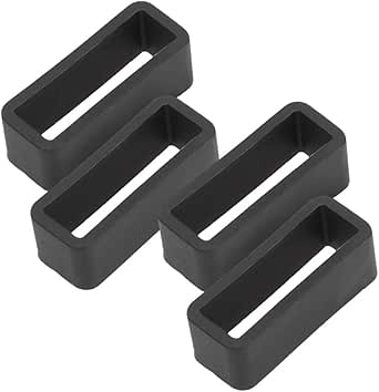 4Pcs Replacement Silicone Watch Belt Safety Buckle,Wristwatch Accessory for Watch with Optional Lengths Soft Watch Straps Replacement Suit for Wearing (Black) (20mm)