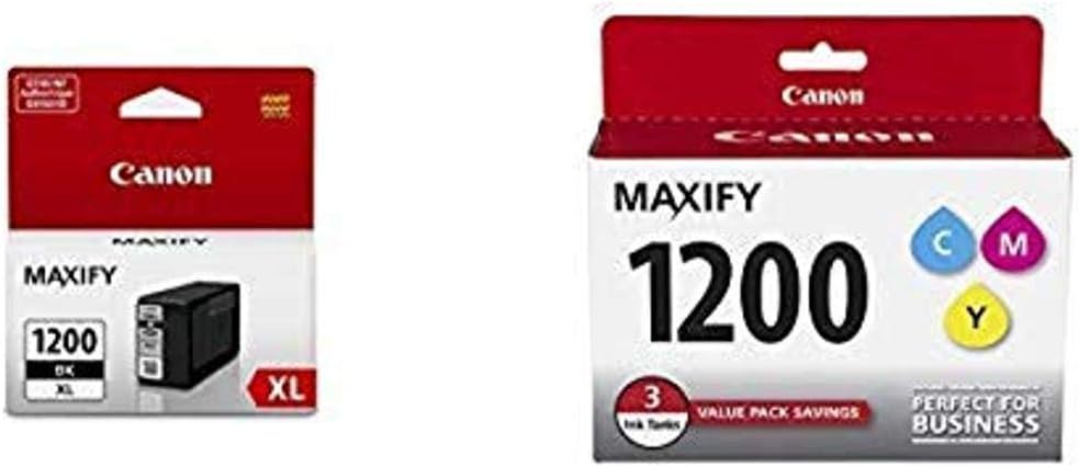 Canon PGI-1200XL Pigment Black Ink Tank Compatible to MB2120, MB2720, B2020, MB2320 and CanonInk MAXIFY PGI-1200 3Color Multi Pack Ink