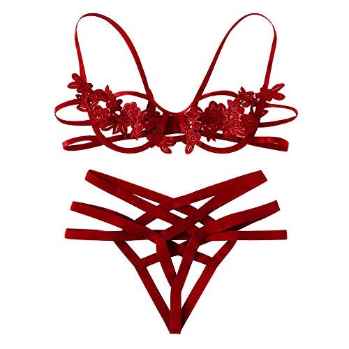 Vêtements de nuit sexy en dentelle noire pour vos soirées en ensemble lingerie jarretière