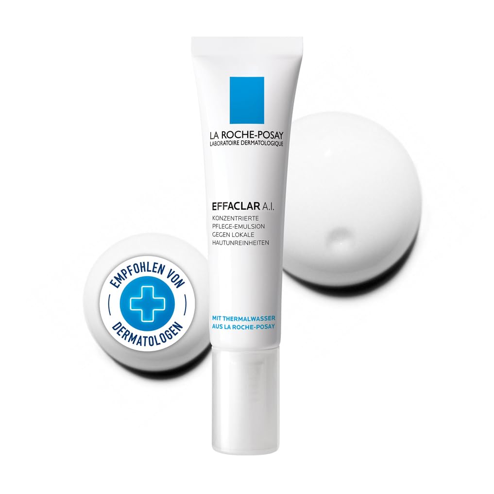 La Roche Posay Effaclar A.I., Konzentrierte Emulsion gegen lokale Hautunreinheiten, Tagescreme bei Akne, Gesichtspflege gegen unreine Haut, Pickelcreme, 15 ml