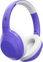ATTACK SHARK G300 Fone de ouvido sem fio com cancelamento de ruído ativo,supra-auricular,ultraleve,dobrável,com fio/Bluetooth,20 horas de reprodução,microfone integrado,para viagens,escritório(Roxo)