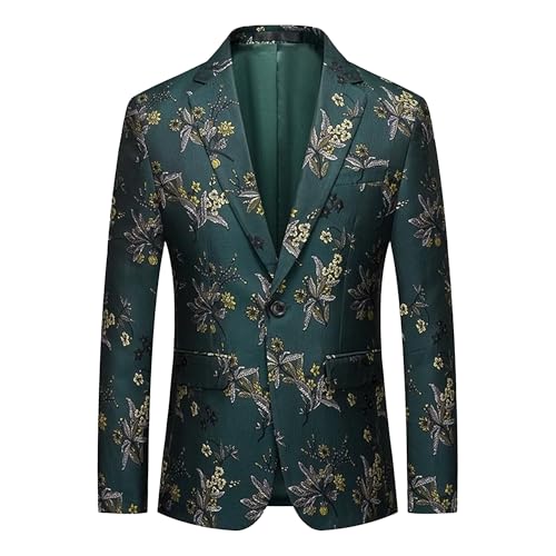 Mens Embroidery Tux Dress Suit Jacket Formal Print Prom Blazer Dinner Slim Fit Sport Coat