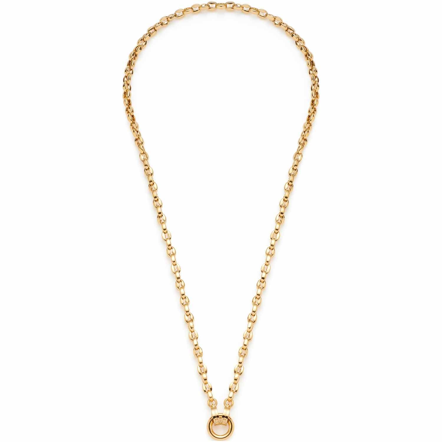 JEWELS BY LEONARDO Halskette Clip & Mix Romea • Kette aus goldfarbenem Edelstahl • massive Kettenglieder in Bohnenform • Ring zum Anhängen von Charms • 50 cm Länge • Geschenk Schmuck Damen • 023272