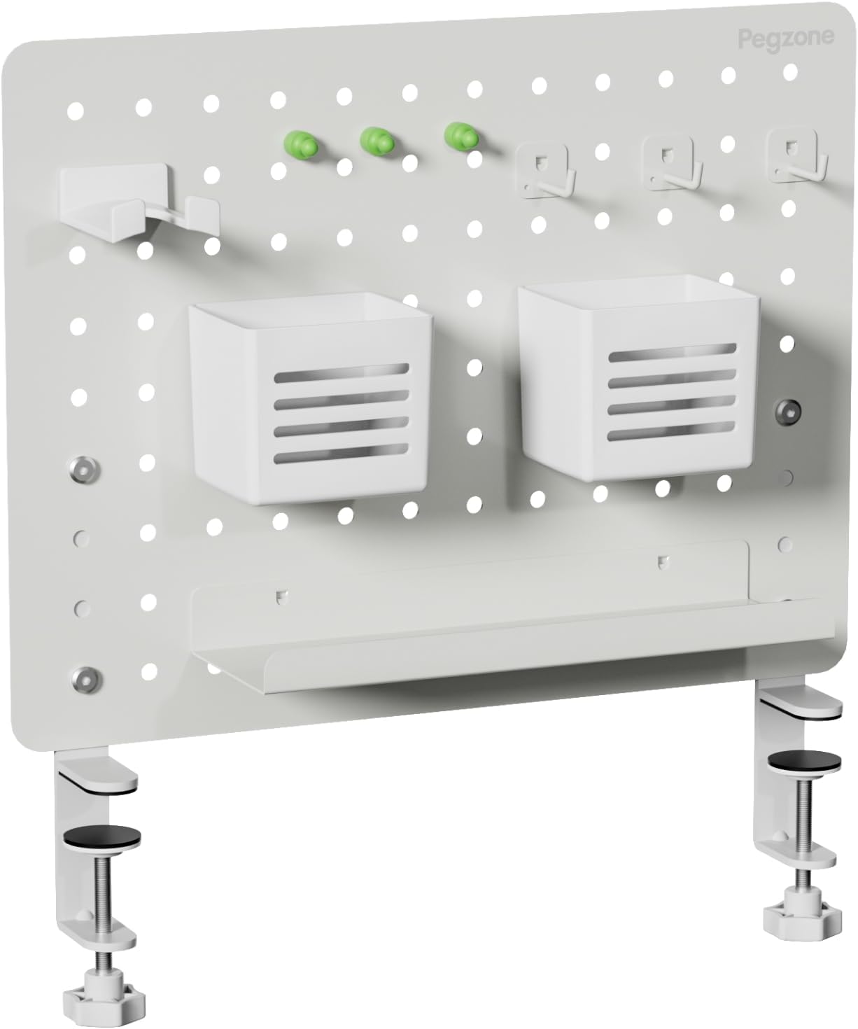 PEGZONE Clampon Desk Pegboard, Desk Accessories for Office