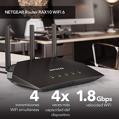 Netgear-RAX10-Router-WiFi-6-AX1800-de-4-transmisiones-velocidades-de-hasta-18-Gbps-Cobertura-de-hasta-100-M2-y-20-Dispositivos