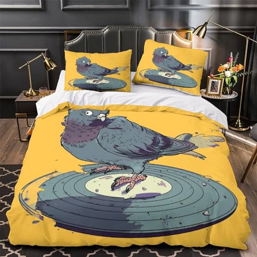 Housse de couette pigeon parure de lit 3D microfibre double 200x200 cm - 6