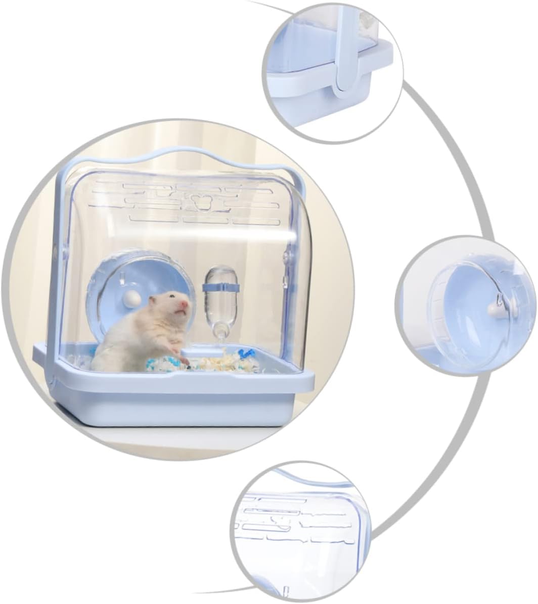 Hamster Travel Carrier Case Portable Transparent Cage for Small Animals Durable Design for Outdoor Use Convenient Handle for for Hamsters