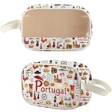 MYSOMY Portugal Trip - Bolsa de cosméticos transparente impermeable con cremallera, regalo de vacaciones de cultura Portugal para recuerdo, Malasia Cmb, Estilo retro