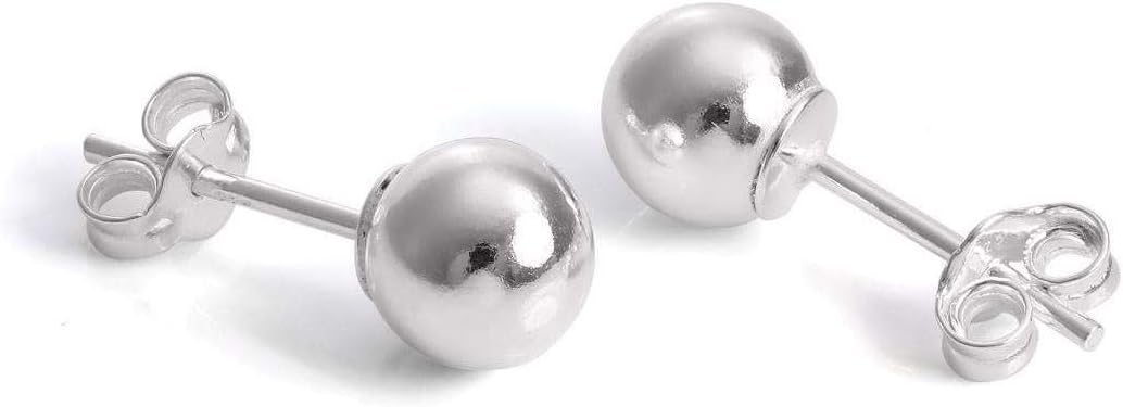 KUKSHYAJEWELLERS 925 Pure Sterling Silver Ball Stud Earrings (3MM) | Classic and Elegant for Women, Men, Baby Girls & Boys | Ideal for Everyday Wear (BALL STUD 3MM)