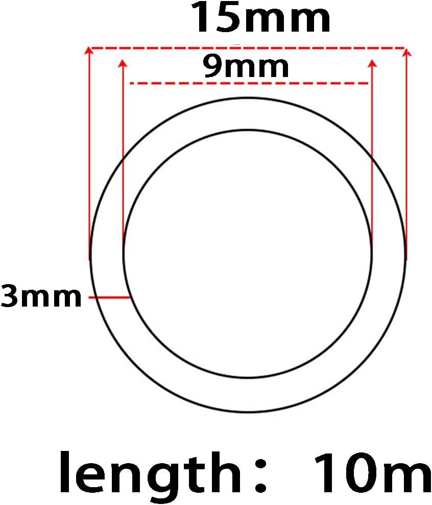 Silicone Tube Flexible Silicone Rubber Tubing Water Air Hose Pipe Translucent Length 10m,Inner diameter 9mm,9mmx15mm