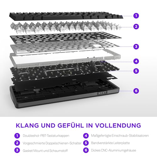 Function Elite MiniTKL Tastiera da gaming magnetica RGB – Azionamento regolabile –interruttori effetto Hall a doppia guida – attivazione rapida – polling a 8K – DE-ISO – Nero - Tastiera gaming - Immagine 5