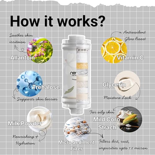 Image of NEMO Vitamin Shower Filter (Simple White Musk) | Made in South Korea | Vitamin C + Glycerin Enriched | For Soft Skin & Smooth Hair | Advanced Chlorine & Rust Removal | De-stress with Aromatherapy