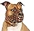 CollarDirect Pitbull Dog Muzzle Leather Amstaff Muzzles Staffordshire Terrier Secure Basket (Brown)