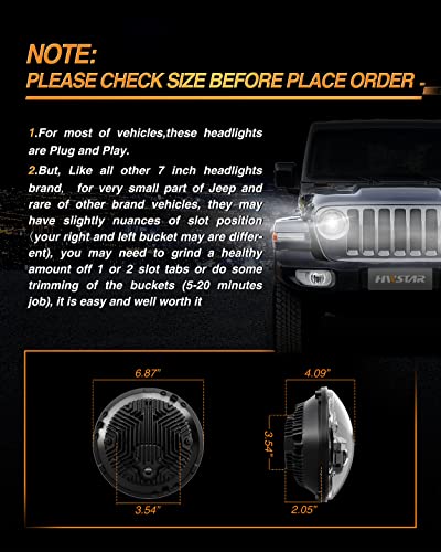 Image of HWSTAR Pair New Upgraded 1000% Brighter Anti-glare 7 Inch Led Headlights Round Compatible with Jeep Wrangler JK JKU TJ LJ Chevy Ford GMC Dodge Mazda Nissan VW Mack etc DOT H6024 Hi /Low Sealed Beam