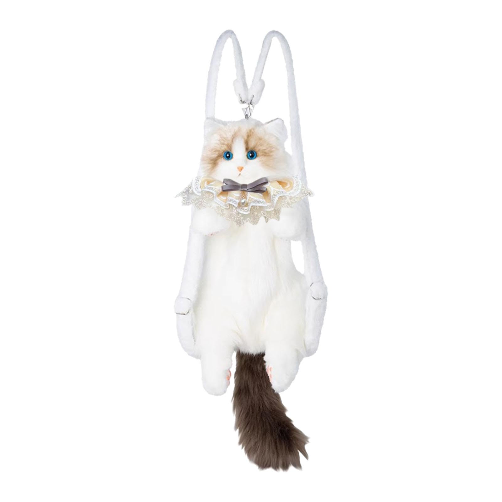 Cute Cat Plush Backpack Soft Casual Stuffed Animals Bag for Teens Kids Girls-image-49