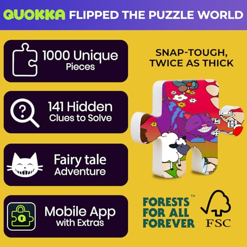 QUOKKA 1000 Piece Jigsaw Puzzle for Adults Alice in Wonderland – Puzzles for Adults 1000 Pieces Premium Box Packaging - Extra Fun Hidden Secrets & Audio Story – Perfect Relaxation Creativity Gift by Quokka - Used condition - Image 3