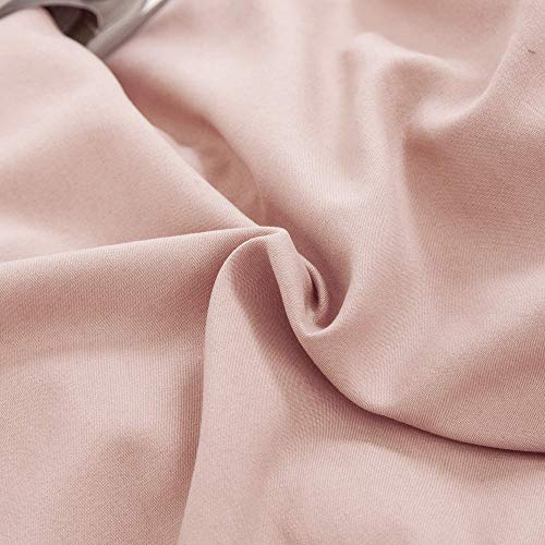 Image of KAREVER Blush Pink Comforter Set Twin Solid Dusty Rose Bedding Quilt Set Blush Pink Comfroter Set 3 PCs for Kids Teens Adult Durable Breathable Pink Blanket