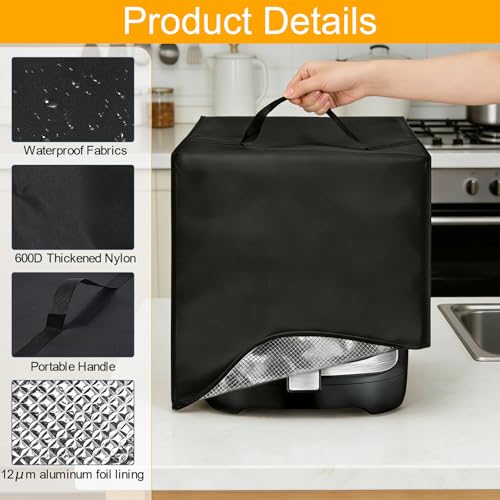 Image of Air Fryer Cover Dust Cover Compatible with Gourmia Air Fryer 7 Qt Large Capacity GAF778 GAF798 GAF716 13.4 inch* 10.6 inch*13.8 inch Heat-Resistant Waterproof Dust-proof Kitchen Appliance Covers