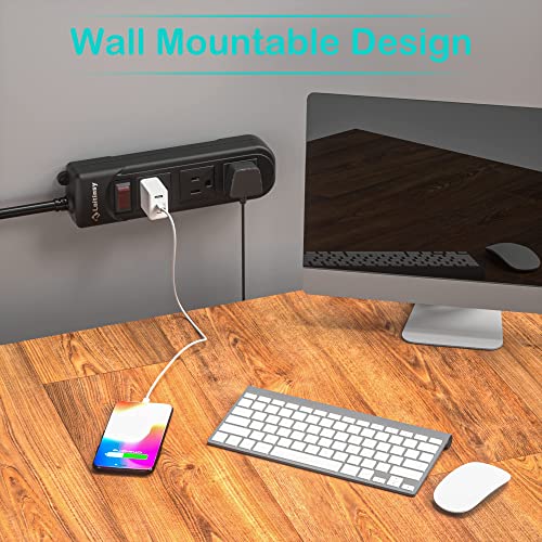 Outdoor Power Bar, Weatherproof Surge Protector, Waterproof Outlet Strip with 3 Outlets, 6.5 FT Extension Cord, Overload Protection and Shockproof, Suitable for Home, Outside image 6