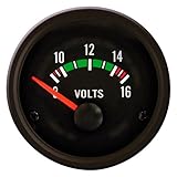 AUTO-STYLE Schwarz Performance Instrument Voltmeter 8-16 Volt 52mm