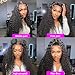 Rozilo Aomllute 30 Inch Deep Wave Lace Front Wigs Human Hair 200 Density 13x4 HD Lace Frontal Wigs Human Hair Pre Plucked Deep Curly Glueless Wigs Human Hair for Women Natural Black