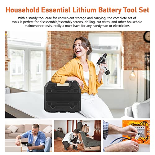 Sunydog Komplettes Werkzeugset Mehrere Elektrowerkzeugkoffer Haushalts-Handwerkzeug-Hardware-Kit 16,8 V 2-Gang Lithium… – Bild 8
