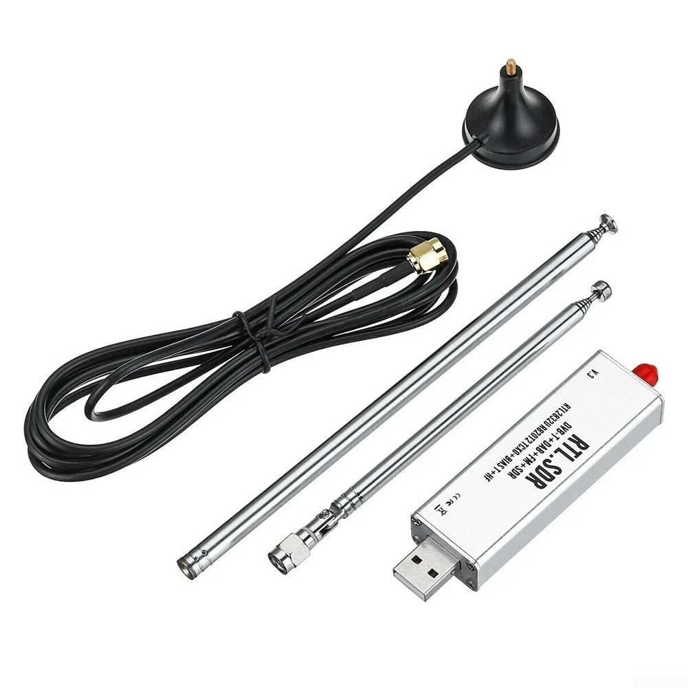 Full-Band 0,1 MHz - 1,7 GHz TCXO stabiler SDR-Empfänger, RTL2832U R820T2 Tuner für Luftfahrt ADS-B, Marine AIS, Kurzwellenhören, für Meteorüberwachung auf Windows/Mac (mit Antenne)